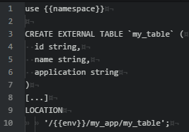 Variabalize hql script