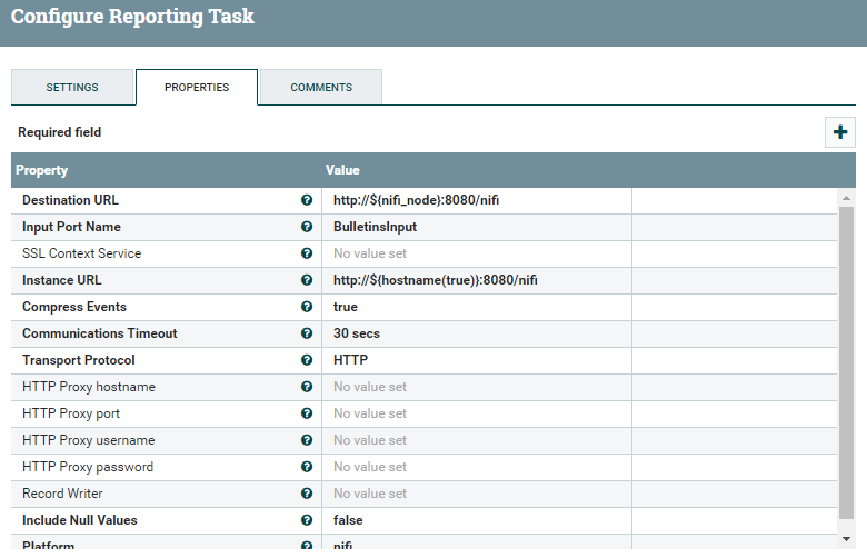 Monitoring nifi SiteToSiteBulletinReportingTask 